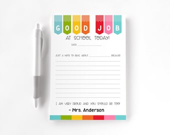 Teacher Personalized Notepad, Custom Teacher Pad, Teacher Appreciation, Writing Pad, Gift for Teacher, Teacher Gift, Good Job Student