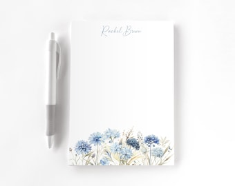 Personalized Notepad | Custom Notepad | Personalized Stationery | Writing Pad | Gift for Her | Dusty Blue Floral