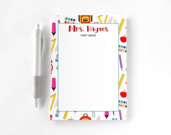 Teacher Personalized Notepad, Custom Teacher Notepad, Teacher Appreciation, Writing Pad, Gift for Teacher, Teacher Gift, School Supplies