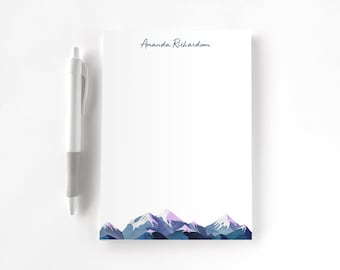 Personalized Notepad, Custom Notepad, Personalized Stationery, Writing Pad, Gift for Her, Mountain Stationery, Mountain Notepad