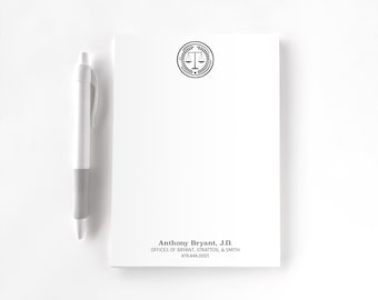 Personalized Notepad, Custom Notepad, Personalized Lawyer Stationery, Writing Pad, Gift for Lawyer, Law Office, Lawyer Notepad