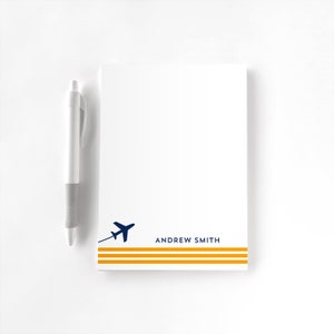 Personalized Notepad, Custom Notepad, Personalized Stationery, Writing Pad, Gift for Him, Pilot Stationery, Airplane Pilot Notepad