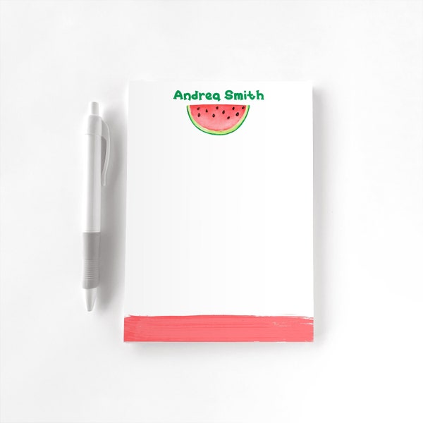 Personalized Notepad, Custom Notepad, Personalized Stationery, Writing Pad, Gift for Her, Fruit Notepad, Watermelon Vine, Watermelon Notepad