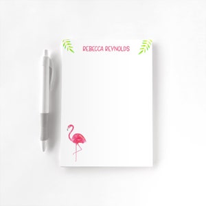Personalized Notepad, Custom Notepad, Personalized Stationery, Writing Pad, Gift for Her, Tropical Floral Notepad, Flamingo Tropical Notepad