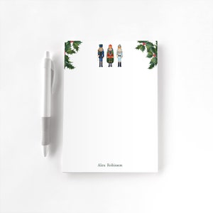 Personalized Notepad, Custom Notepad, Personalized Stationery, Writing Pad, Christmas Notepad, Stationery, Holly, Nutcracker
