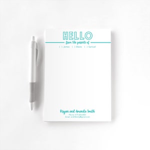 Excuse Pad, Custom Notepad, School Notepad, Excuse Note for School, Parent Note for School, Back to School, Hello from Parents