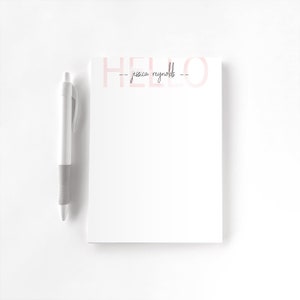 Personalized Notepad, Custom Notepad, Personalized Stationery, Writing Pad, Gift for Her, Memo Pad, Calligraphy Notepad, Hello Ombre