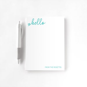 Personalized Notepad, Custom Notepad, Personalized Stationery, Writing Pad, Gift for Her, Calligraphy Notepad, Hello Script Notepad