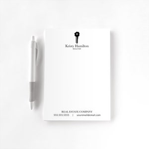 Personalized Notepad, Custom Notepad, Personalized Dental Stationery, Writing Pad, Gift for Realtor, Realtor Notepad, House Key Real Estate
