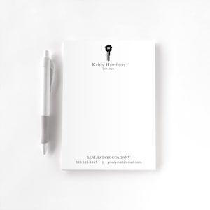 Personalized Notepad, Custom Notepad, Personalized Dental Stationery, Writing Pad, Gift for Realtor, Realtor Notepad, House Key Real Estate