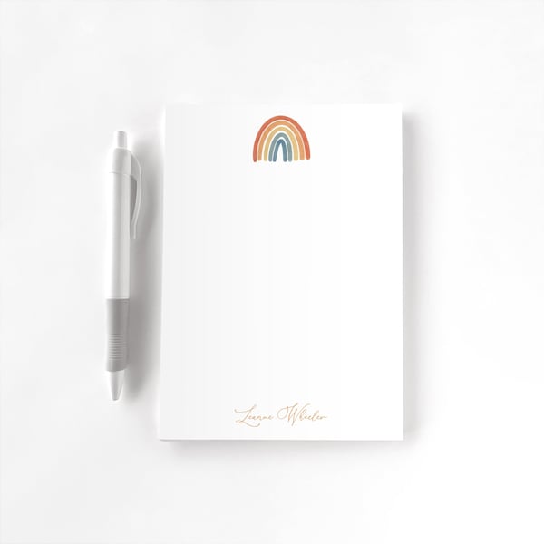 Personalized Notepad, Custom Notepad, Personalized Stationery, Writing Pad, Gift for Her, Women's Stationery, Primary Rainbow
