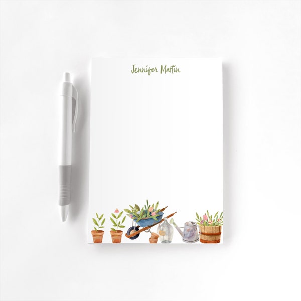 Personalized Notepad, Custom Notepad, Personalized Stationery, Writing Pad, Gift for Gardener, Plantsman Notepad, Gardening Tools Notepad
