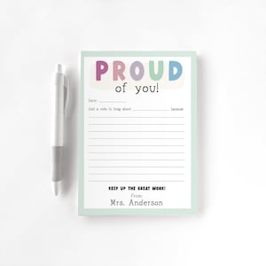 Teacher Personalized Notepad, Custom Teacher Pad, Teacher Appreciation, Writing Pad, Gift for Teacher, Teacher Gift, Teacher Award Note