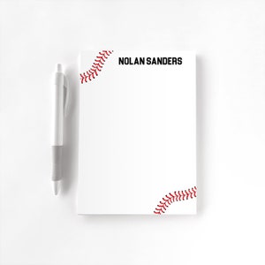 Baseball Personalized Notepad, Custom Notepad, Personalized Stationery, Writing Pad, Gift for Coach, Gift for Athlete, Baseball Stitches