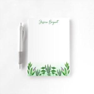 Personalized Notepad, Custom Notepad, Personalized Stationery, Writing Pad, Gift for Her, Herbal Garden Notepad, Herbs