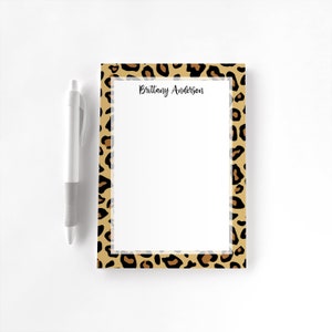 Personalized Notepad, Custom Notepad, Personalized Stationery, Writing Pad, Gift for Her, Animal Print Notepad, Leopard Print