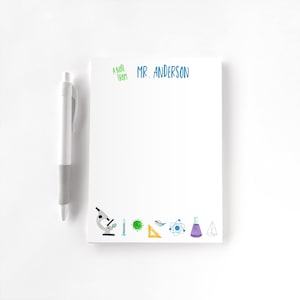 Science Teacher Personalized Notepad, Custom Teacher Notepad, Teacher Appreciation, Writing Pad, Gift for Teacher, Teacher Gift, Science