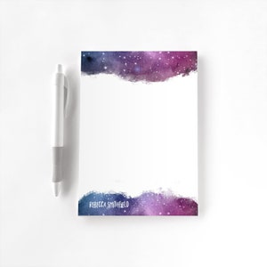 Personalized Notepad, Custom Notepad, Personalized Stationery, Writing Pad, Paper Gift, Stars and Outer Space, Galaxy Night Sky