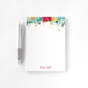 Personalized Notepad, Custom Notepad, Personalized Stationery, Writing Pad, Gift for Her, Gold Accent Notepad, Colorful Mess Notepad