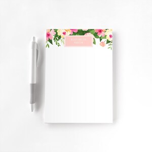 Personalized Notepad, Custom Notepad, Personalized Stationery, Writing Pad, Gift for Her, Simple Notepad, Modern Floral Notepad