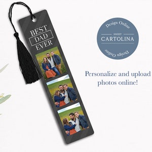 Personalized Bookmark, Custom Bookmark, Photo Bookmark, Personalized Gift, Readers gift, Gift for Dad, Metal Bookmark, Best Ever Masculine