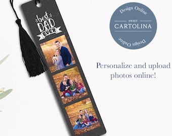 Personalized Bookmark, Custom Bookmark, Photo Bookmark, Personalized Gift, Readers gift, Gift for Dad, Metal Bookmark, Best Dad Ever