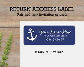 MATTE Parties Personalized All Occasions Sea Ocean Custom Label Return Address Label Blue Whale