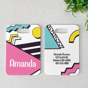 Luggage Tag | Personalized Bag/Luggage Tag | Kids Backpack Tag | Diaper Bag Tag | Custom Bag Tag | Travel Accessory | Retro 90&#39;s