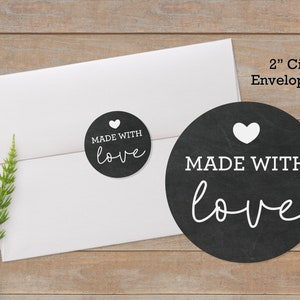 Thank You Sticker, Packaging Sticker, Small Business Label, Envelope Seal, Packaging Seal, Seller Thank You, Chalkboard Made With Love