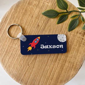 Personalized Keychain | Kids Keychain | Kids Lunchbox Tag | Custom Key Chain | Custom Lunchbox Tag | Name Key Chain | Astronaut, Outer Space