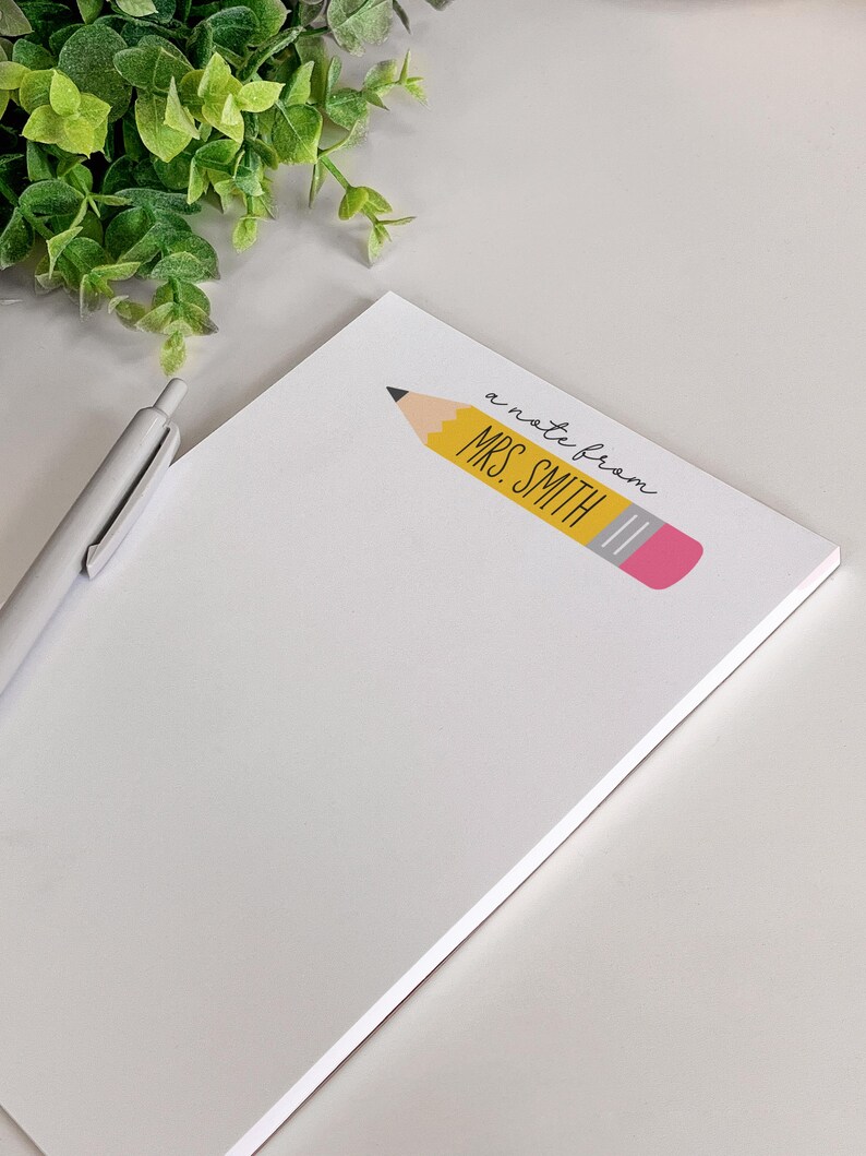 Bloc de notas personalizado para profesores, bloc de notas personalizado para profesores, agradecimiento al profesor, bloc de notas, regalo para el profesor, regalo para el profesor, lápiz amarillo imagen 5