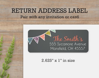 Return Address Labels | Address Sticker | Envelope Seal | Custom Address Label | Personalized Packaging Sticker | Chalkboard Pennant