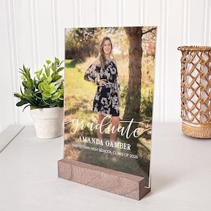Graduation Decoration, Personalized Photo Gift, Graduation Sign, Photo Frame, Acrylic Sign, Graduation Full Photo