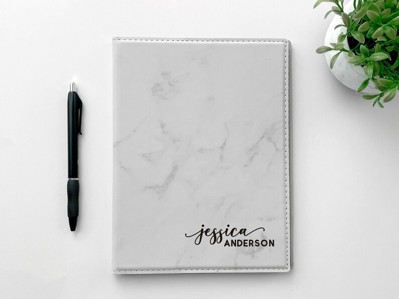 Personalized Leather Portfolio With Notepad, Custom Laser Engraved ...