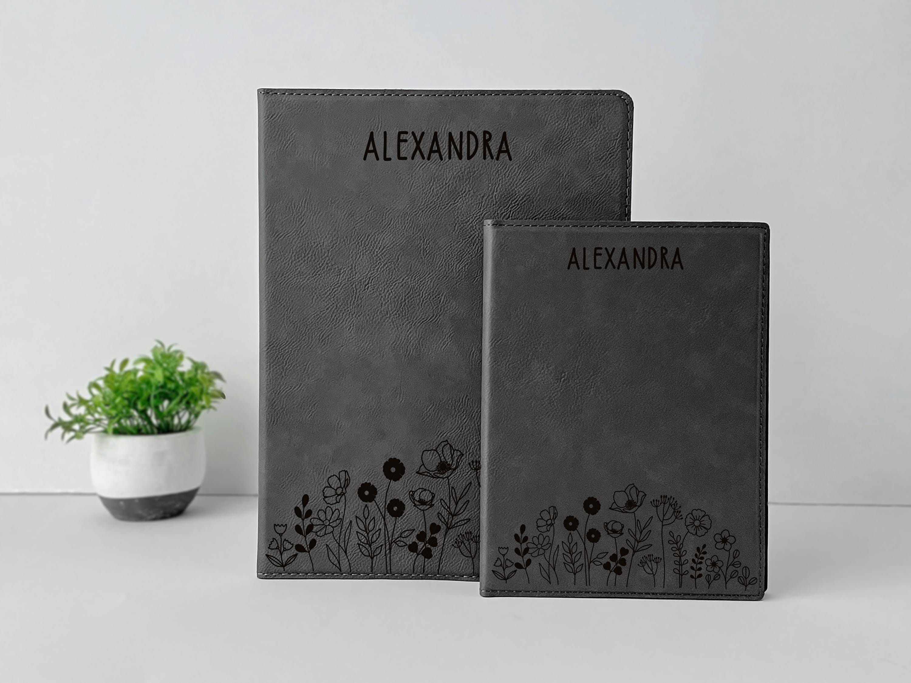 Personalized Leather Portfolio With Notepad, Custom Laser Engraved ...