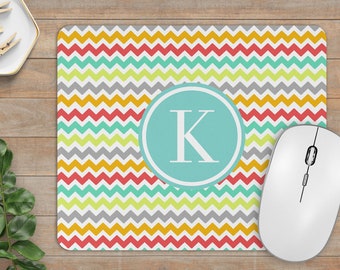 Custom Mousepad | Personalized Mousepad | Monogram Mousepad | Mousepad Gift | Chevron Mousepad | Pretty Pastel