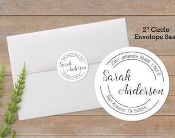 Return Address Labels | Round Address Label | Envelope Seal | Custom Address Label | 2" Round Sticker | Circle Labels | Round Personalized