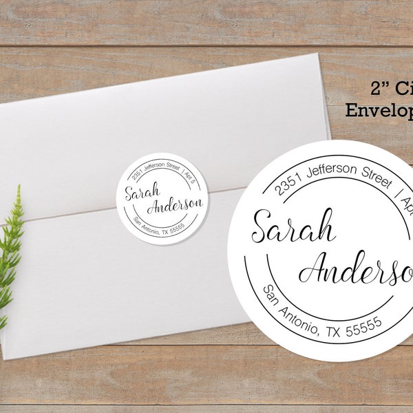 Return Address Labels | Round Address Label | Envelope Seal | Custom Address Label | 2" Round Sticker | Circle Labels | Round Personalized