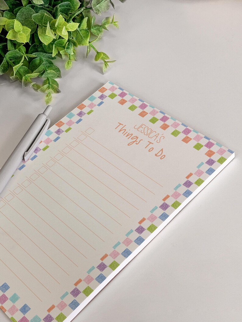 Personalized to Do List Notepad, Checklist, Custom Name Memo Pad ...