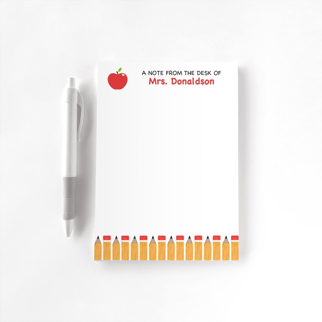 Custom Teacher Notepads Teacher Personalized Notepad, Custom Teacher Notepad, Teacher ...