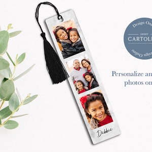 Personalized Bookmark, Custom Bookmark, Photo Bookmark, Personalized Gift, Readers gift, Gift for Mom, Metal Bookmark, Simply Sweet 3-Photo