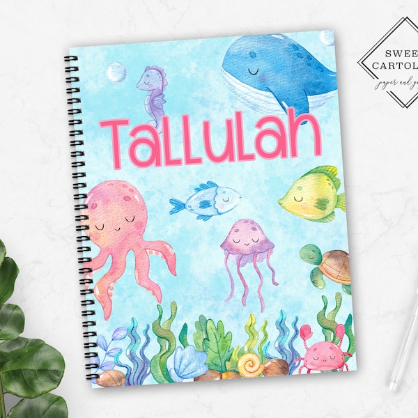 Personalized Spiral Notebook | Personalized Journal | Kids Stationery | Personalized Kids Notebook | Under the Sea