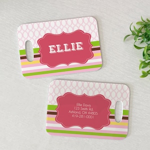 Luggage Tag | Personalized Bag/Luggage Tag | Kids Backpack Tag | Diaper Bag Tag | Custom Bag Tag | Travel Accessory | Ribbons and Bows