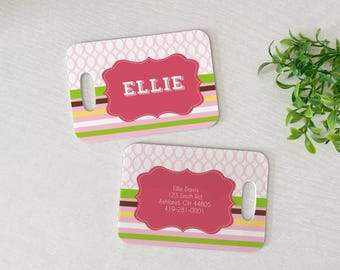 Luggage Tag | Personalized Bag/Luggage Tag | Kids Backpack Tag | Diaper Bag Tag | Custom Bag Tag | Travel Accessory | Ribbons and Bows