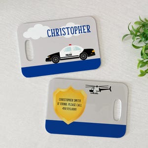 Luggage Tag | Personalized Bag/Luggage Tag | Kids Backpack Tag | Diaper Bag Tag | Custom Bag Tag | Travel Accessory | Police Car Bag Tag