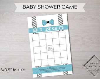 Bingo Cards | Little Man Baby Shower Bingo | Bow Tie Suspenders Bingo Game | Shower Game | Shower Activity | Printed Bingo Game