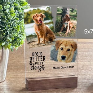 Custom Dog Photo Square Acrylic Plaque - Gift Idea For Dog Owner - I'll Be Waiting At The Door