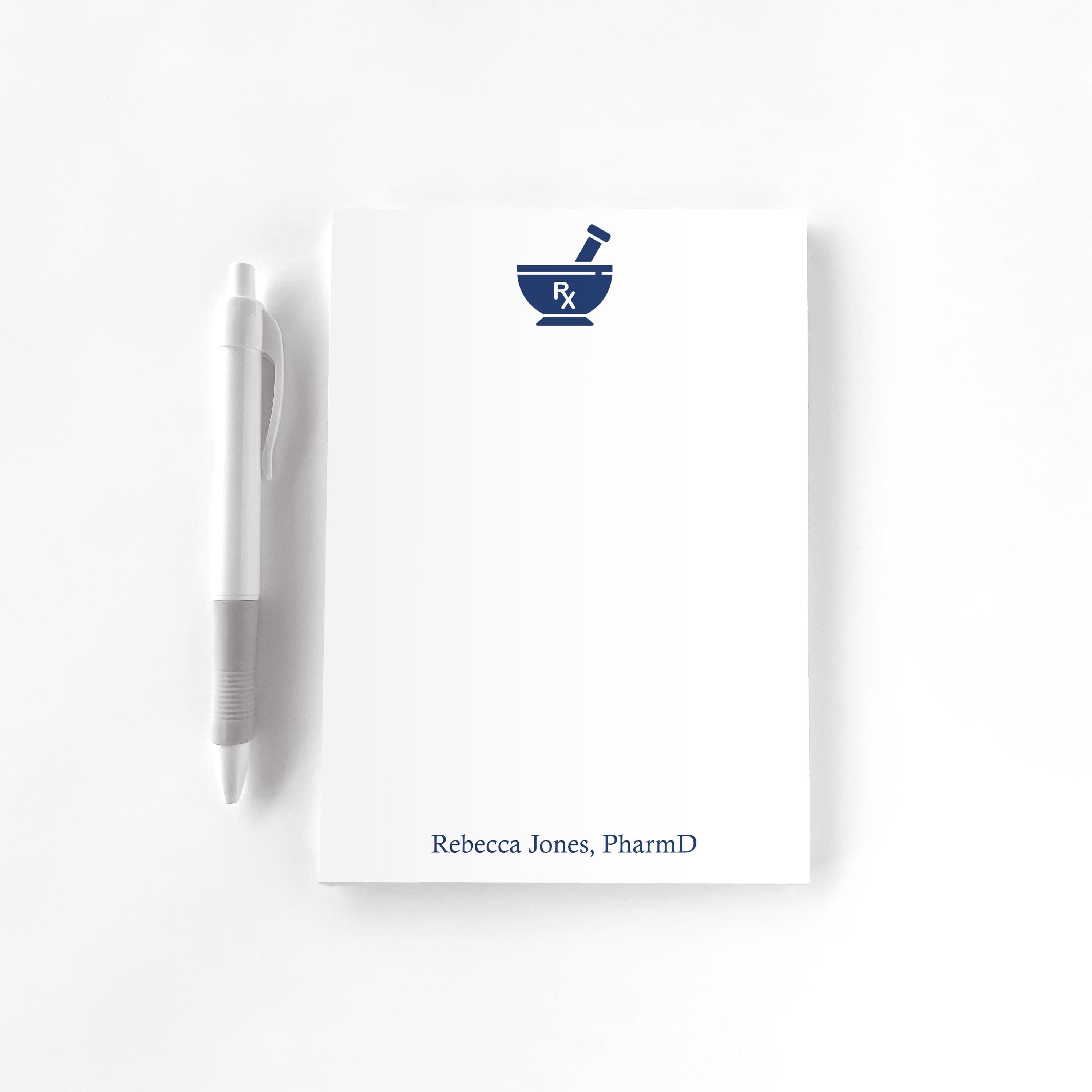 Pharmacist Personalized Notepad, Custom Notepad, Personalized Medical Stationery, Writing Pad, Gift for Pharmacist, Pharmacy Medicine