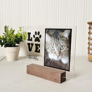 Personalized Photo Plaque, Family Gift, Gift for Him, Photo Gift, Photo Frame, Gift for Her, Gifts for Mom, Acrylic Photo, Paw Print Frame
