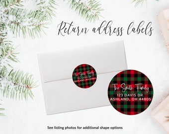 Return Address Labels | Address Sticker | Holiday Envelope Seal | Christmas AddressLabel | Personalized Packaging Sticker | Fabulous Flannel